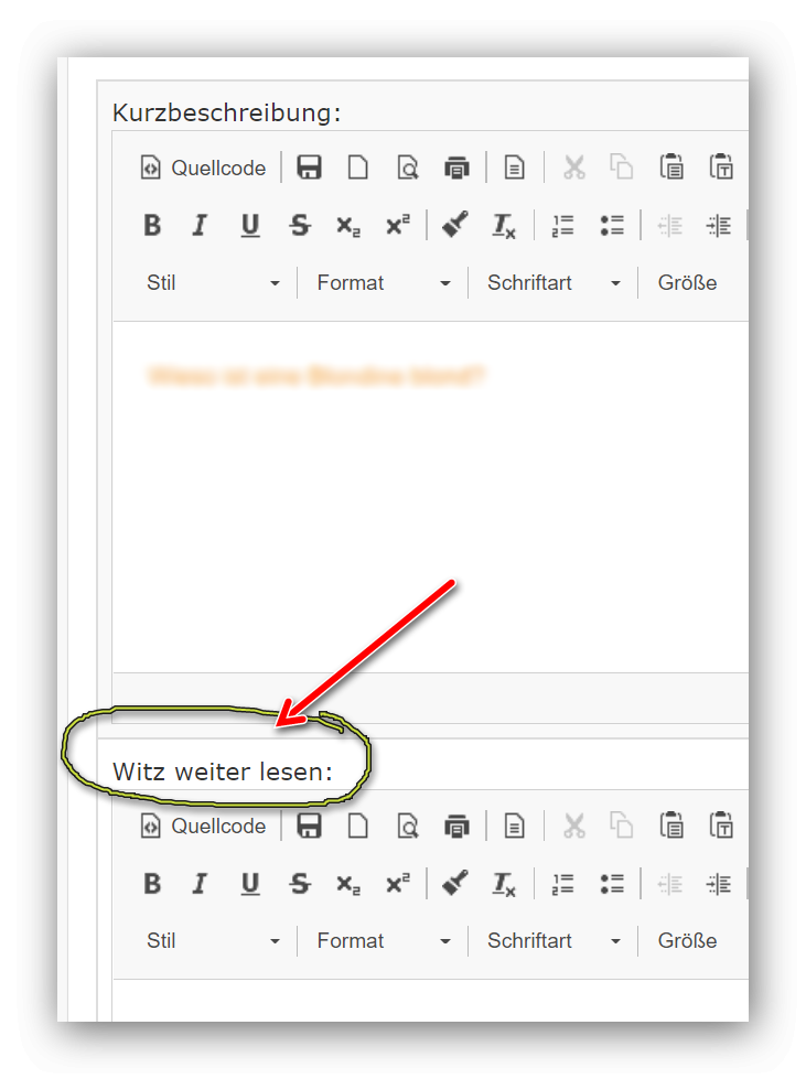 Info Seiten Plugin Frage zu W&ouml;rter / Text?