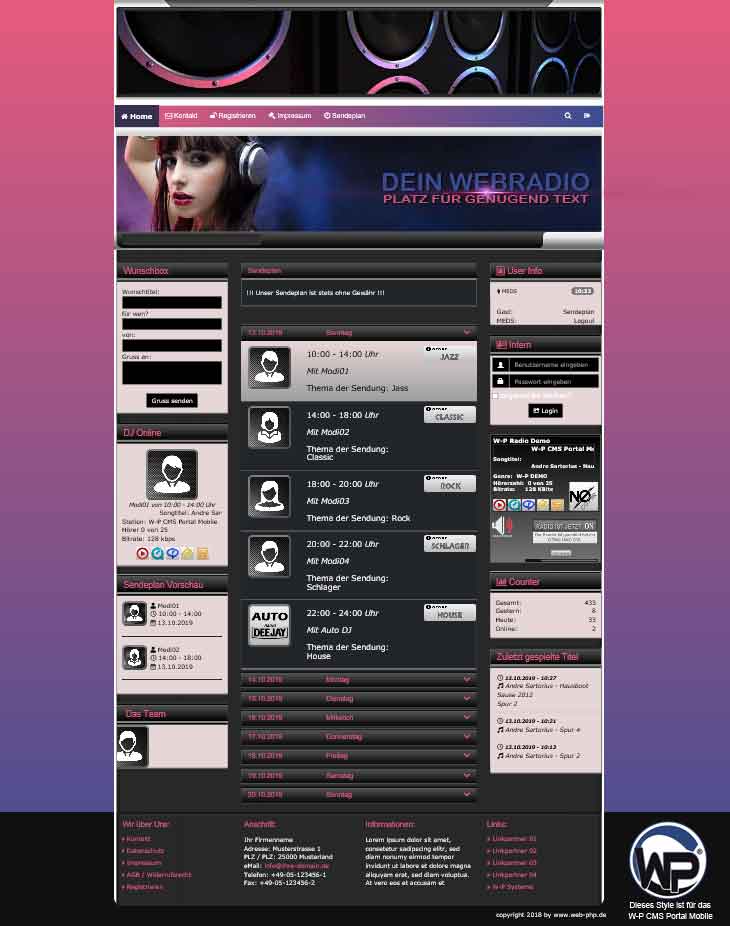 Musik Template 01 - CMS Portal Mobile