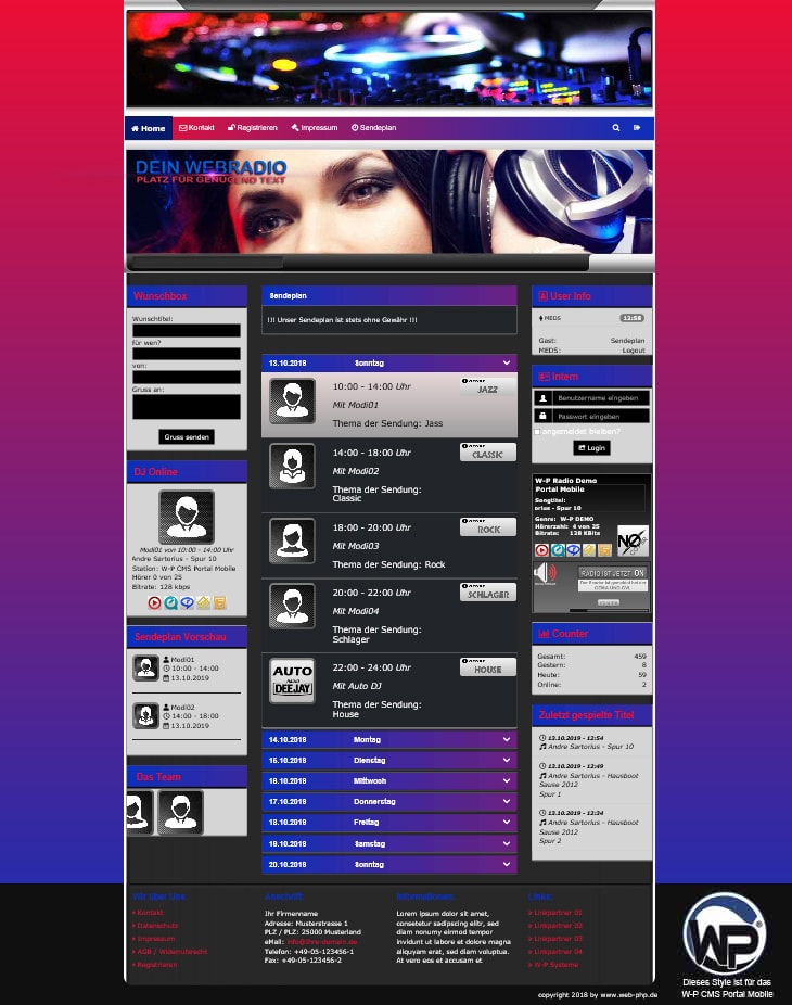 Musik Template 02 - CMS Portal Mobile