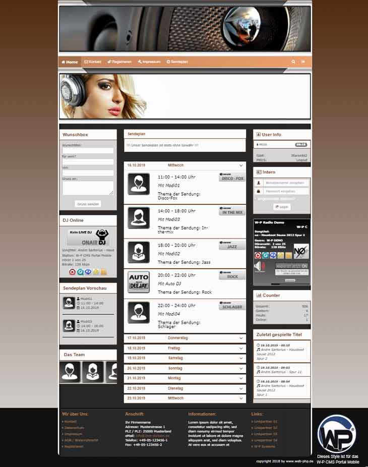 Musik Template 03 - CMS Portal Mobile