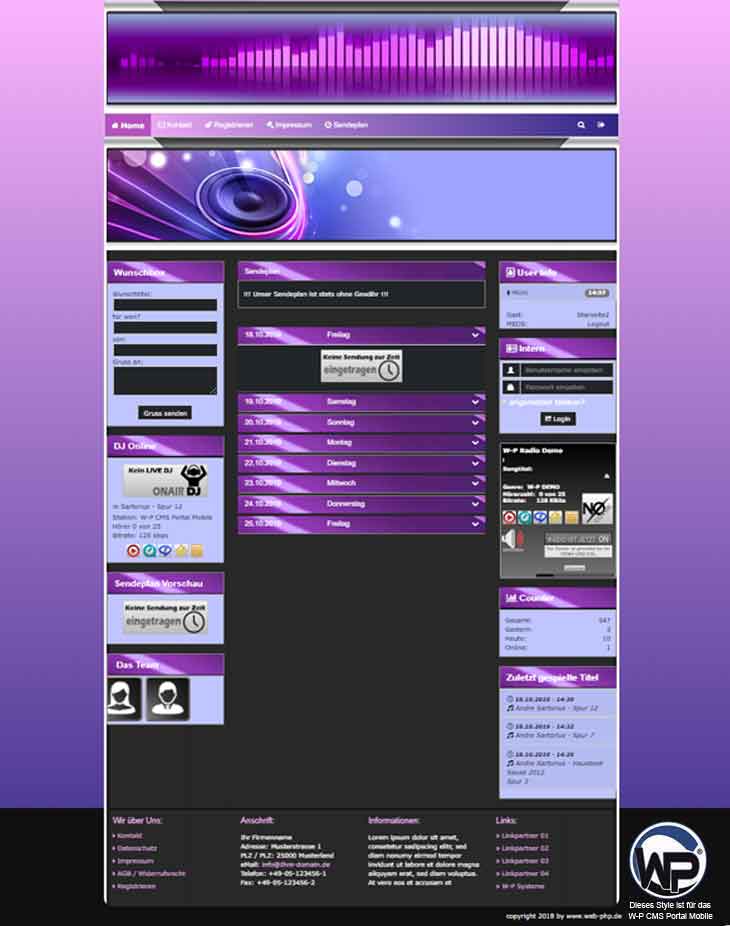 Musik Template 07 - CMS Portal Mobile