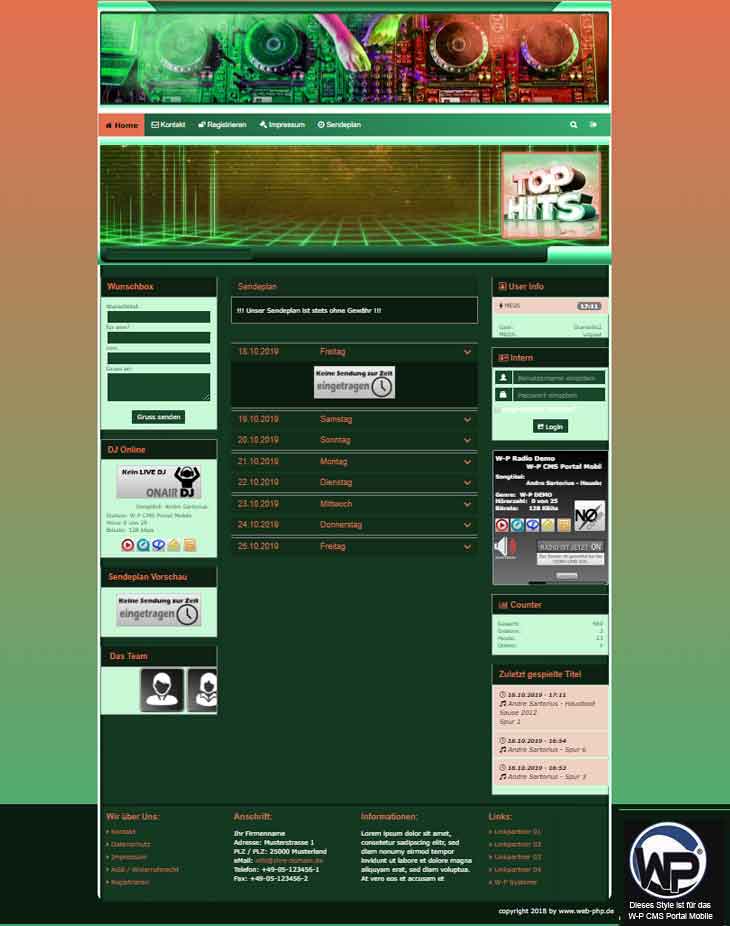 Musik Template 08 - CMS Portal Mobile