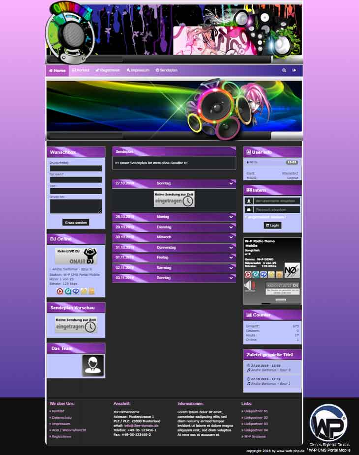 Musik Template 21 - CMS Portal Mobile