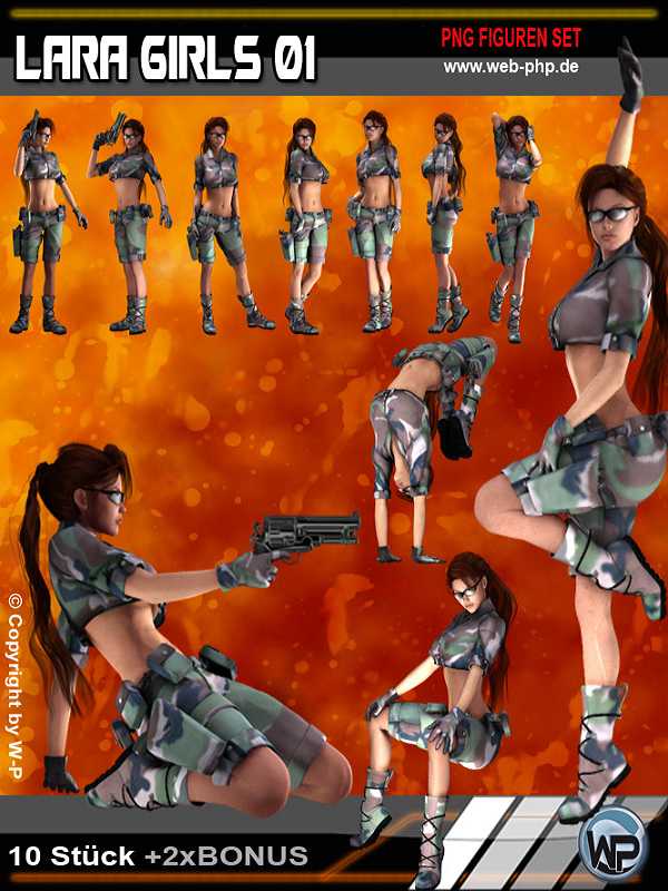 Lara Girls 01 - PNG Grafikset für Ihre Webseite