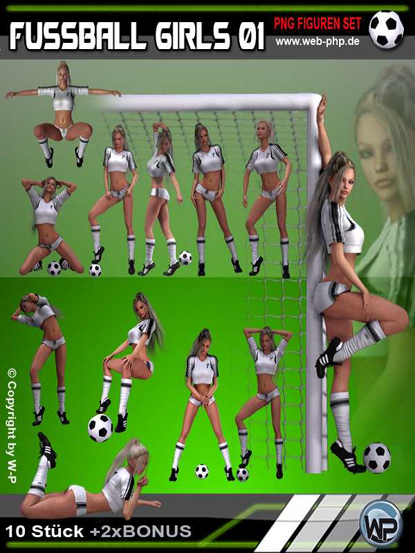 Fussball Girls 01 - PNG Grafikset für Ihre Webseite