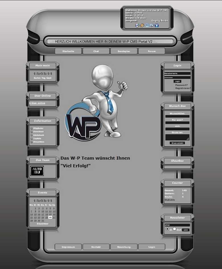 W-P Silverware, Universel-Template für das CMS Portal V2