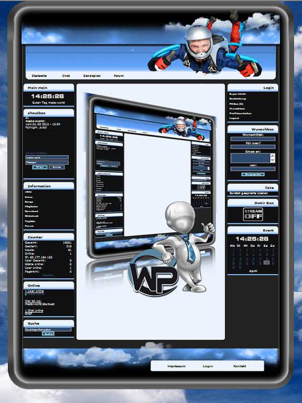W-P Skydriver, Sport-Template für das CMS Portal V2