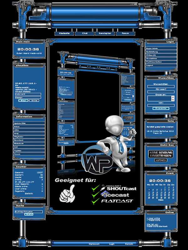 W-P Steam Engine (blue), SiFi-Template für das CMS Portal V2