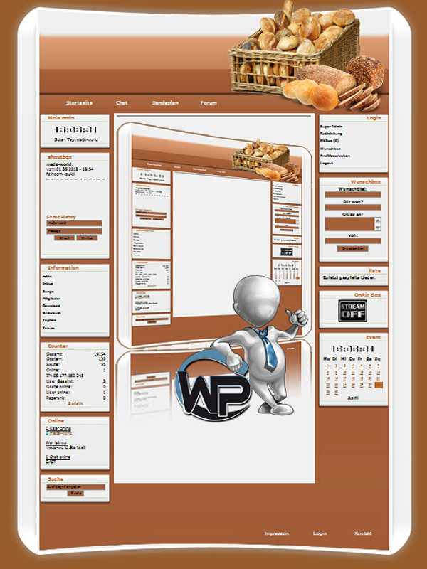 W-P Bäcker, Essen&Trinken-Template für das CMS Portal V2