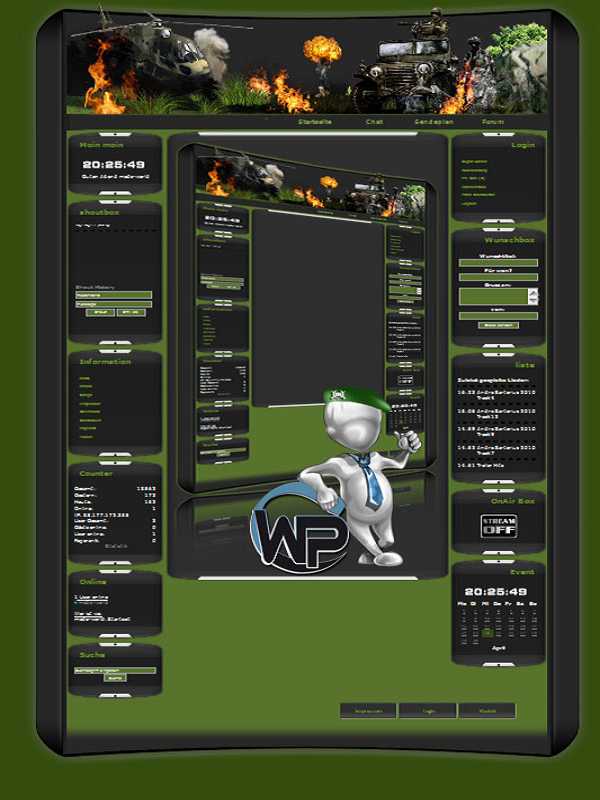 W-P Helikopter, Gamer-Template für das CMS Portal V2