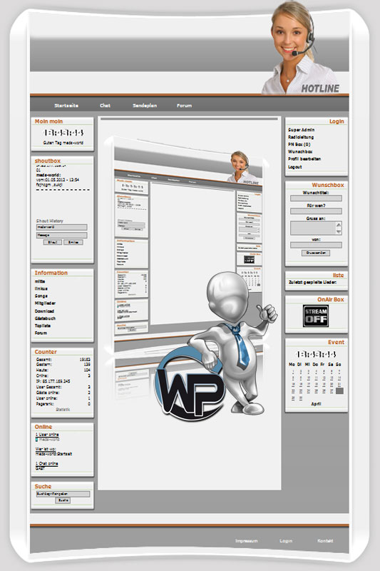W-P Hotline, Business-Template für das CMS Portal V2