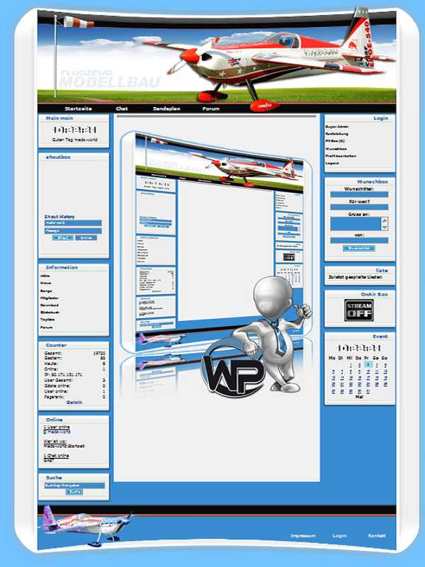 W-P Modell Flug, Sport-Template für das CMS Portal V2