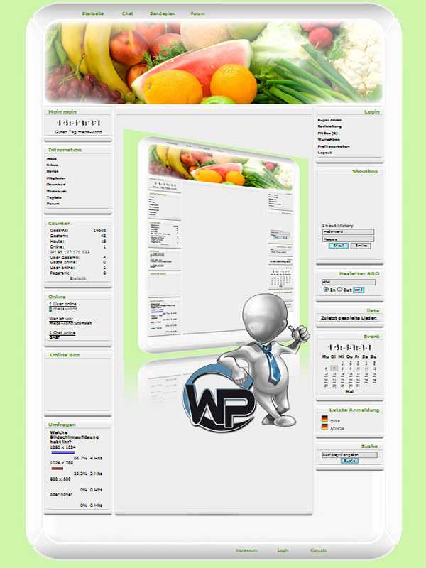 W-P Obstmix, Essen&Trinken-Template für das CMS Portal V2
