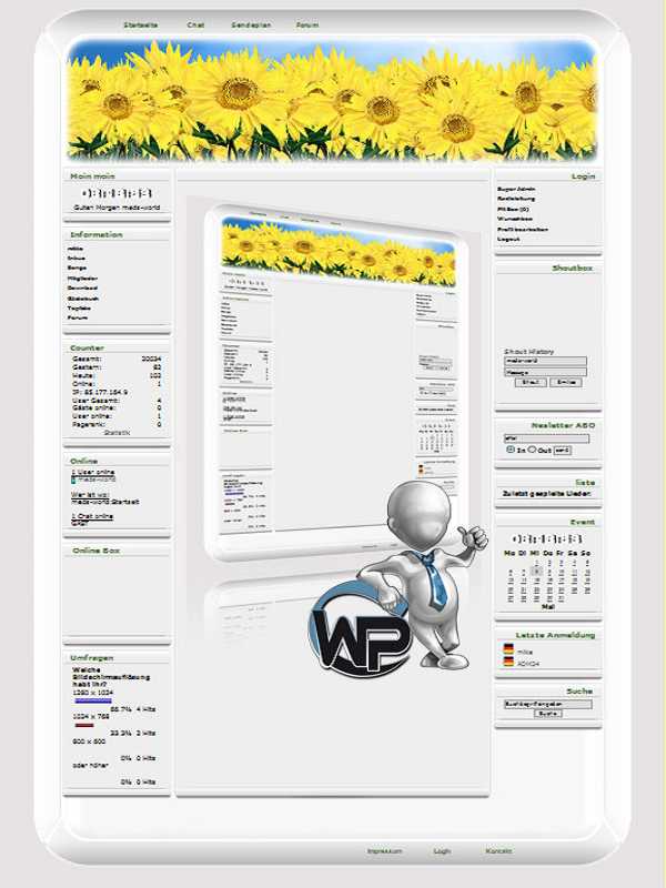 W-P Sunflower, Natur-Template für das CMS Portal V2